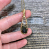 Moldavite and Herkimer Diamond Quartz Pendant