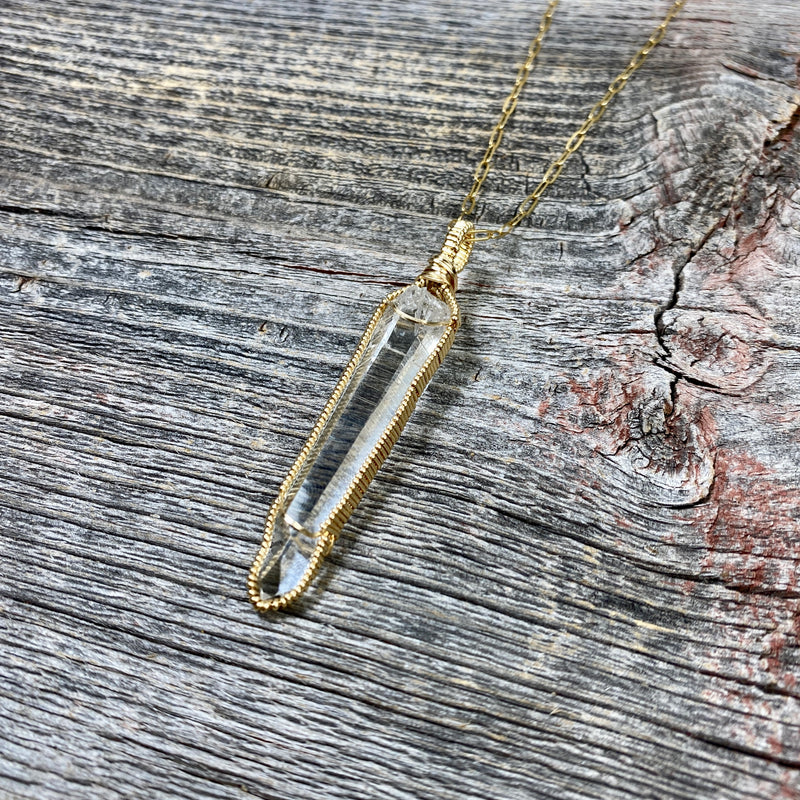 Lemurian Quartz Crystal Pendant