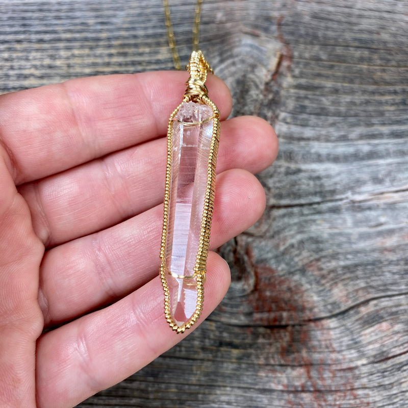 Lemurian Quartz Crystal Pendant