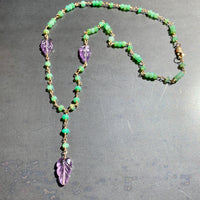 Amethyst and Chrysoprase Y Necklace