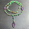 Amethyst and Chrysoprase Y Necklace