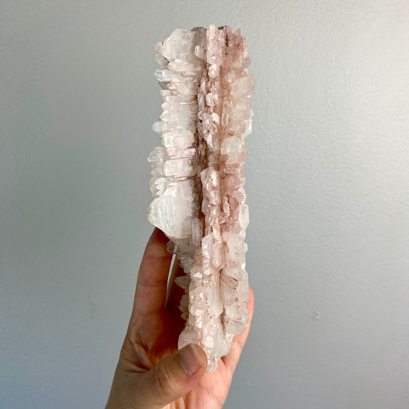 Pink Lemurian Faden Quartz Cluster