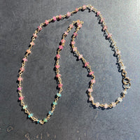 Blue and Pink Tourmaline Gemstone Necklace