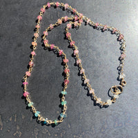 Blue and Pink Tourmaline Gemstone Necklace