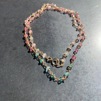 Blue and Pink Tourmaline Gemstone Necklace