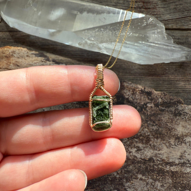 Diopside Crystal Pendant