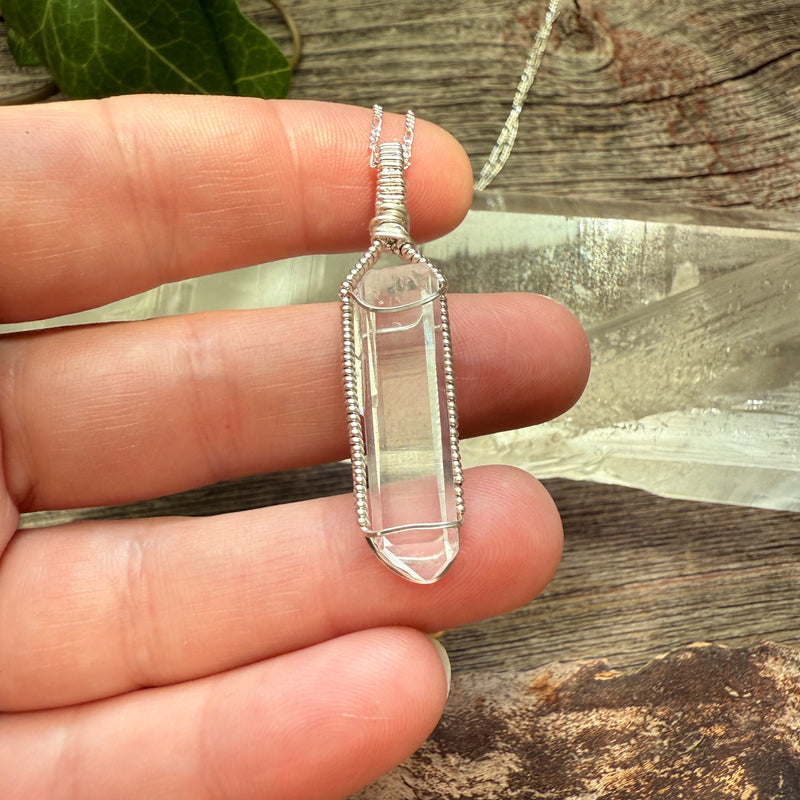 Lemurian Quartz Crystal Pendant