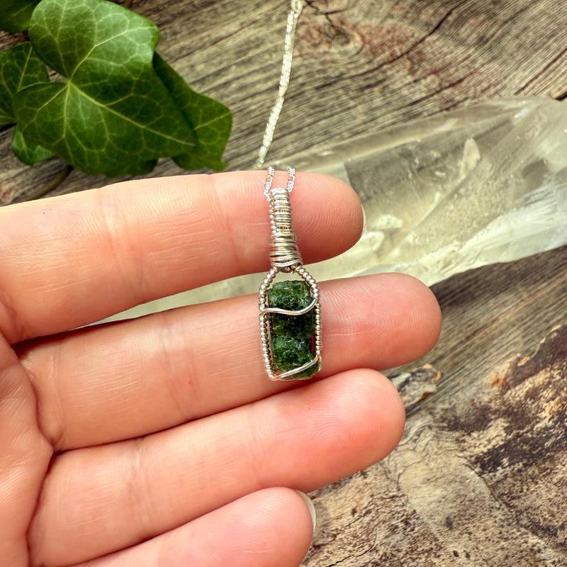 Diopside Crystal Pendant