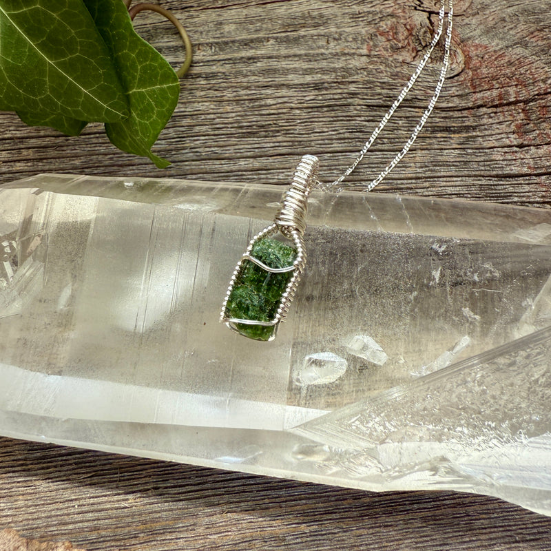 Diopside Crystal Pendant