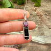 Ruby and Black Tourmaline Crystal Pendant