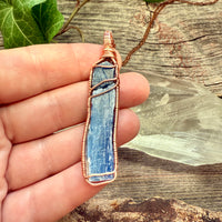 Sapphire Record Keeper and Blue Kyanite Crystal Pendant