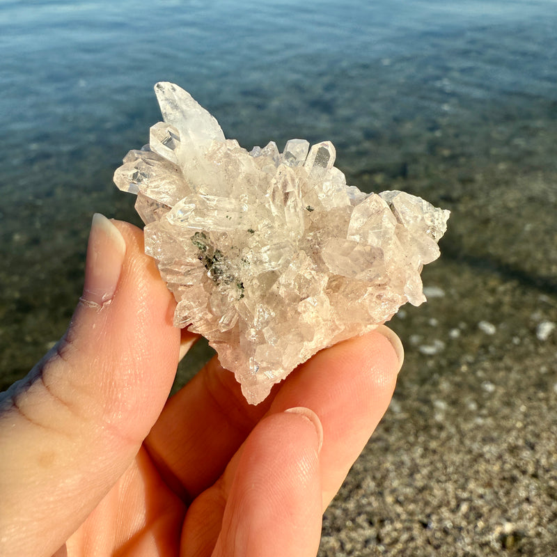 Pink Lemurian Quartz Cluster