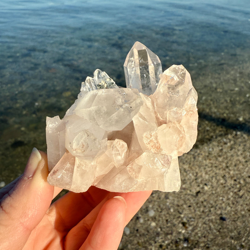 Pink Lemurian Quartz Cluster