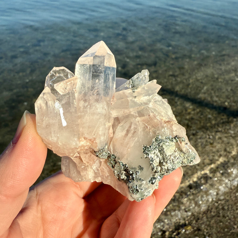 Pink Lemurian Quartz Cluster