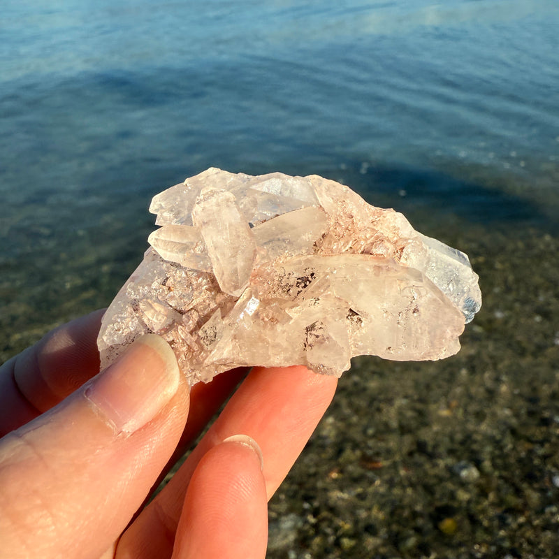 Pink Lemurian Quartz Cluster