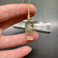 Watermelon Tourmaline and Aquamarine Crystal Pendant