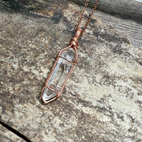 Lemurian Double Terminated Quartz Crystal Pendant