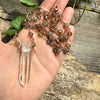 Lemurian Quartz with Labradorite and Smoky Quartz Necklace