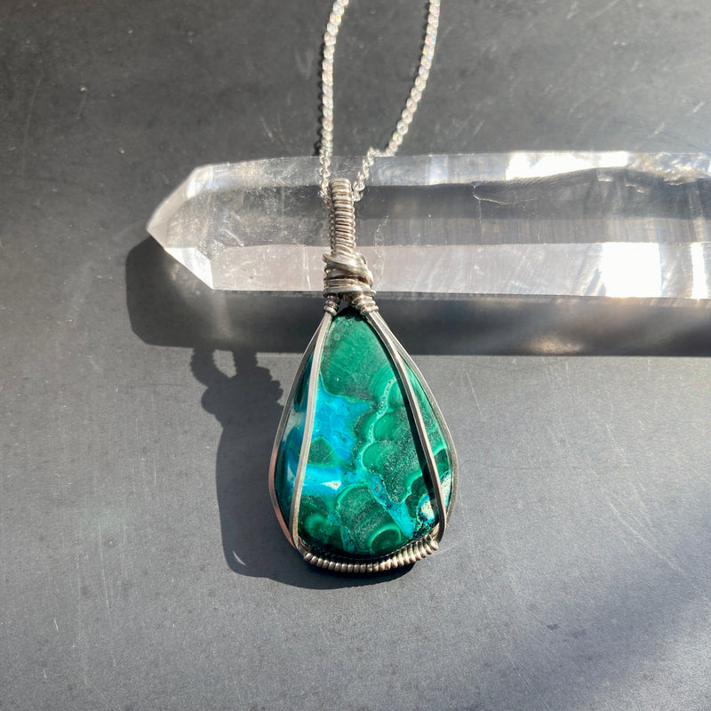 Malachite and Chrysocolla Pendant