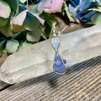 Moonstone and Grape Chalcedony Pendant