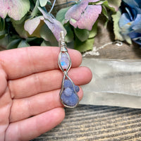 Moonstone and Grape Chalcedony Pendant