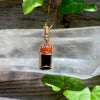 Sunstone and Black Tourmaline Crystal Pendant