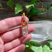 Sunstone and Danburite Crystal Pendant