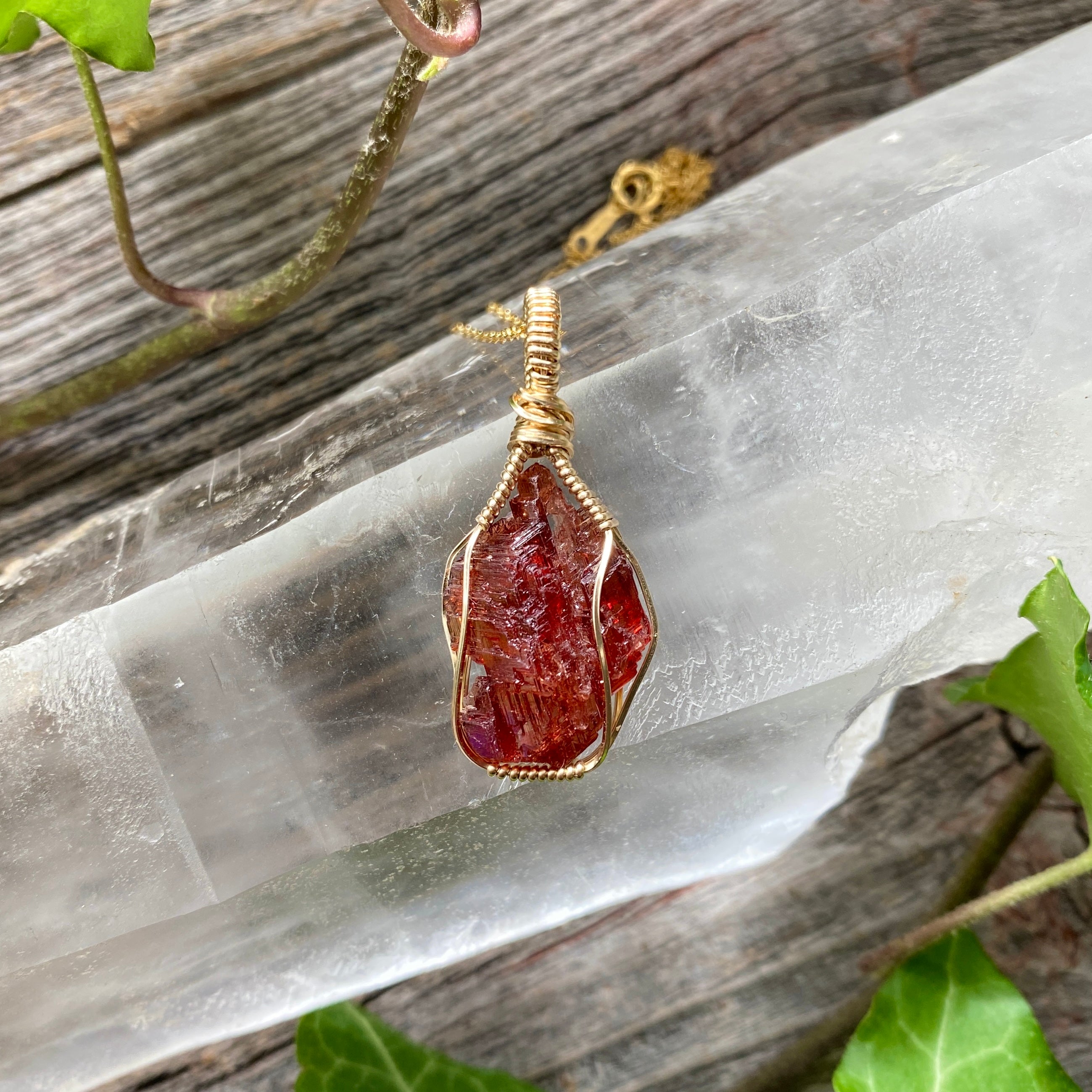 Spessartite garnet necklace!!Natrual stone handmade outlet jewelry!!