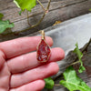 Etched Spessartine Garnet Pendant