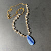 Blue Kyanite and Herkimer Diamond Necklace