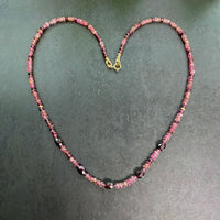 Garnet and Pink Tourmaline Gemstone Necklace