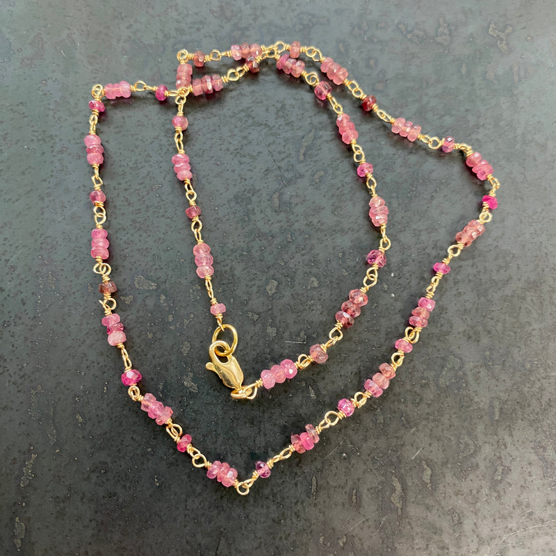 Pink Tourmaline Gemstone Necklace