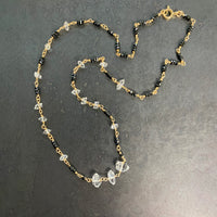 Herkimer Diamond Quartz and Black Spinel Necklace