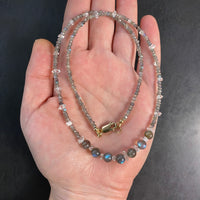 Labradorite and Herkimer Diamond Quartz Necklace