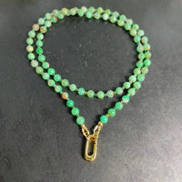 Chrysoprase and Moss Agate Necklace