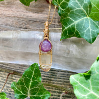 Ruby and Citrine Crystal Pendant