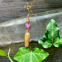 Ruby and Rutilated Quartz Pendant