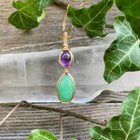 Amethyst and Chrysoprase Pendant