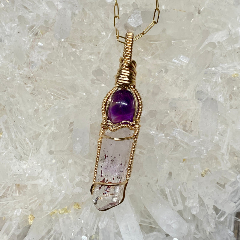 Amethyst and Brandberg Quartz Crystal