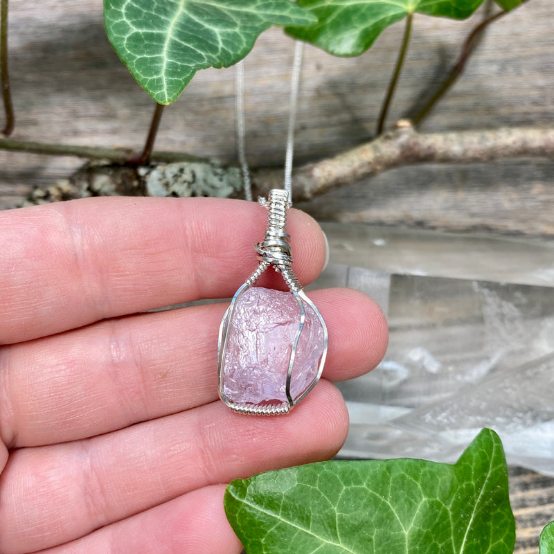 Kunzite Crystal Pendant