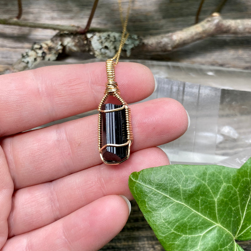 Black Tourmaline Crystal Pendant