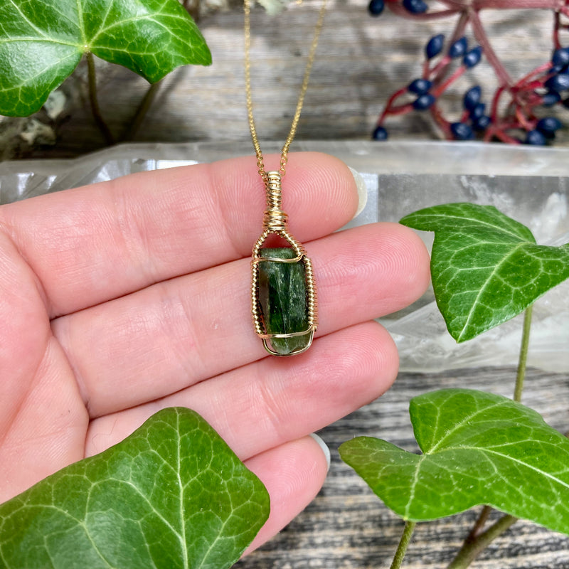 Diopside Crystal Pendant