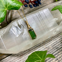 Green Tourmaline Crystal Pendant