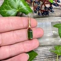 Green Tourmaline Crystal Pendant