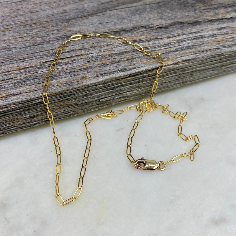 14k Gold Filled Paperclip Chain 16", 18", 20"