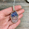 Grape Chalcedony and Kunzite Crystal Pendant