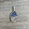 Grape Chalcedony and Kunzite Crystal Pendant