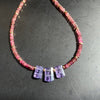 Pink Tourmaline and Tanzanite Gemstone Necklace